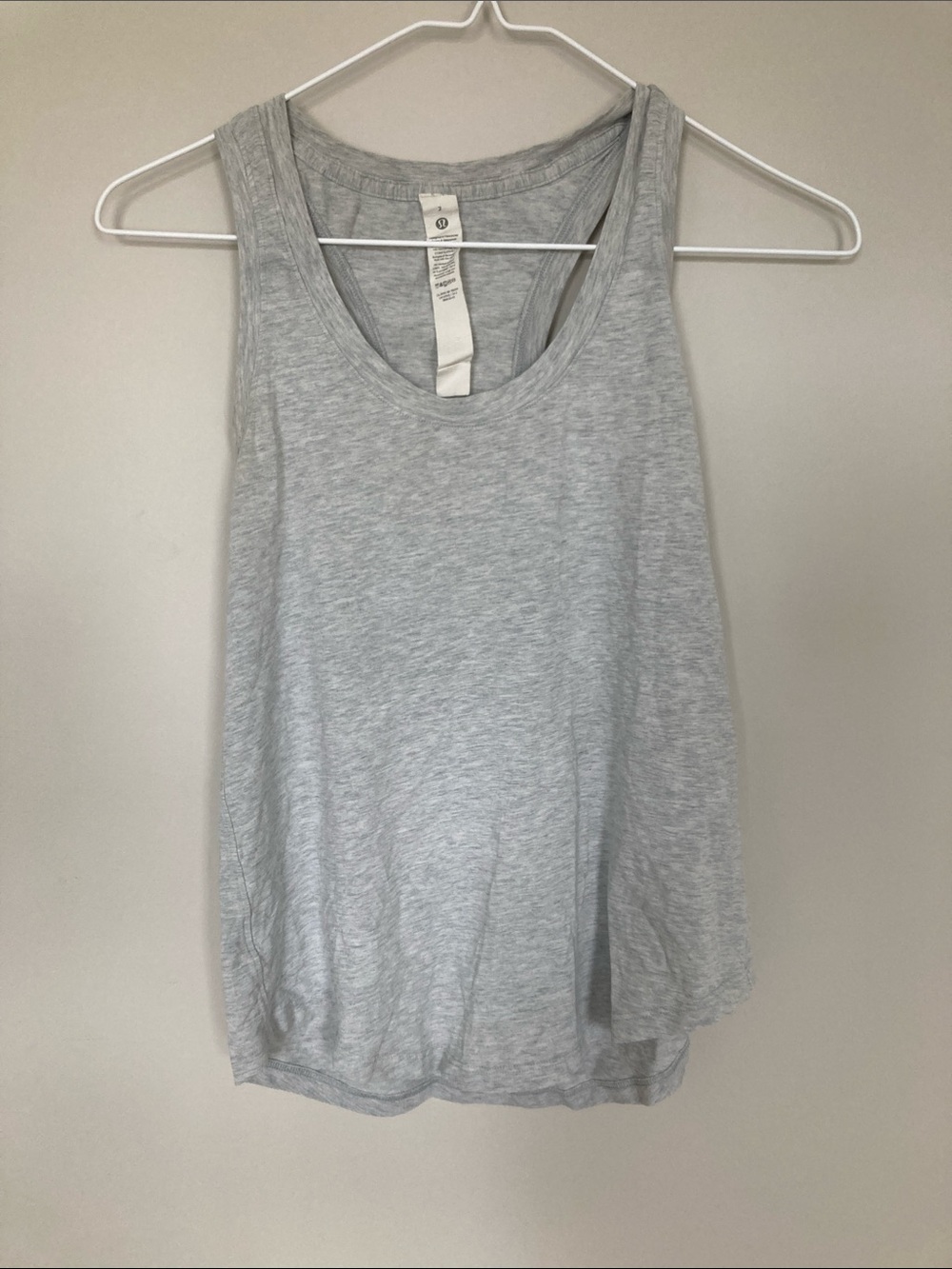 Lululemon Yogi Racerback Tank Top Heathered Gray Size 2